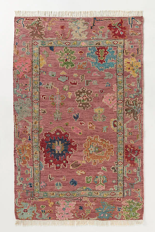 Perry Persian-Inspired Rug - Pink, Wool by Anthropologie