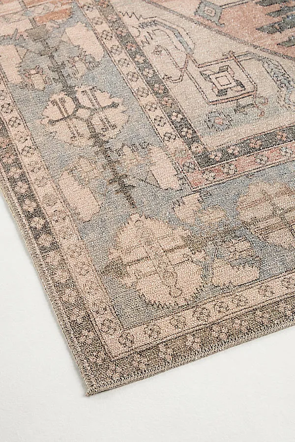 Persian-Inspired 5x8 Coral Rug - Orange, Polyester/Cotton product