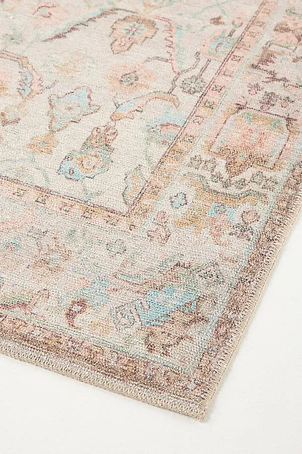 Persian-Inspired Washable Runner Rug 2.5x9 - Beige, Polyester/Cotton product