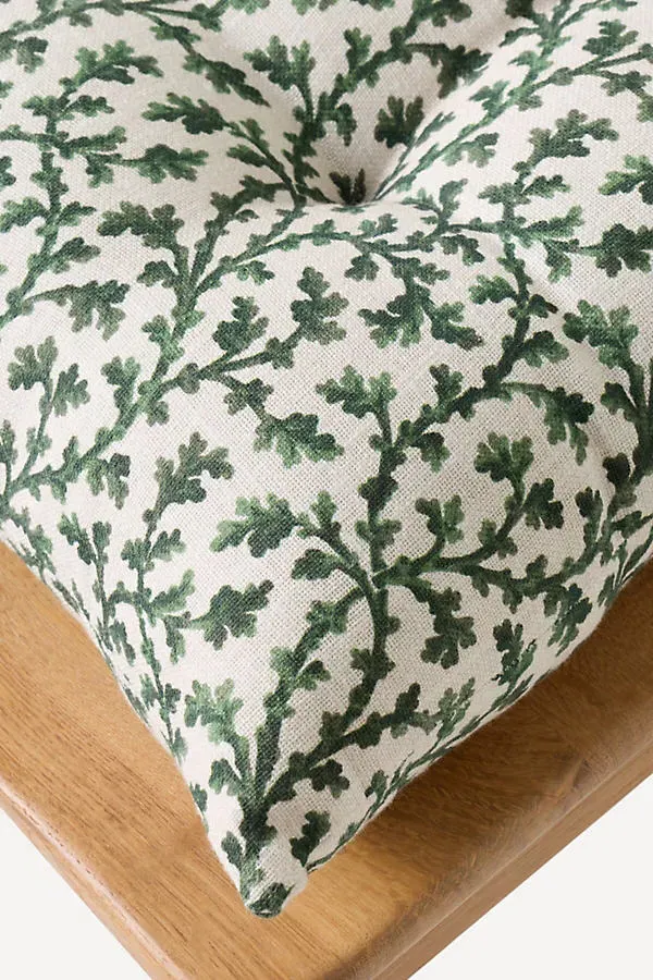Petite Roma Dining Chair Cushion - Green, Cotton by Anthropologie, alternate view