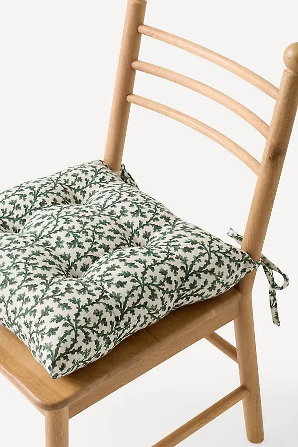 Petite Roma Dining Chair Cushion - Green, Cotton by Anthropologie