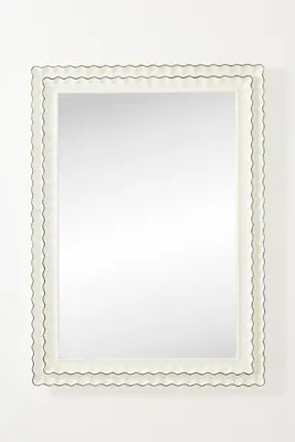 Phillippa Scalloped Portrait Wall Mirror - Black product