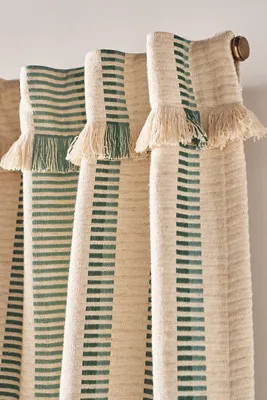 Pieced Stripe Blackout Curtain - Grey, Cotton Blend by Anthropologie, image 2