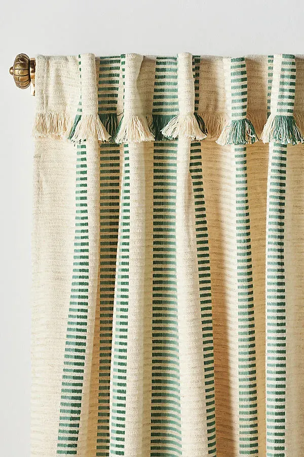 Pieced Stripe Curtain - Grey, Cotton/Linen/Rayon product