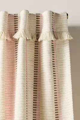 Pieced Stripe Woven Curtain - Brown, Cotton Blend product