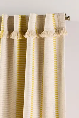 Pieced Stripe Woven Curtain - Yellow, Cotton Blend product