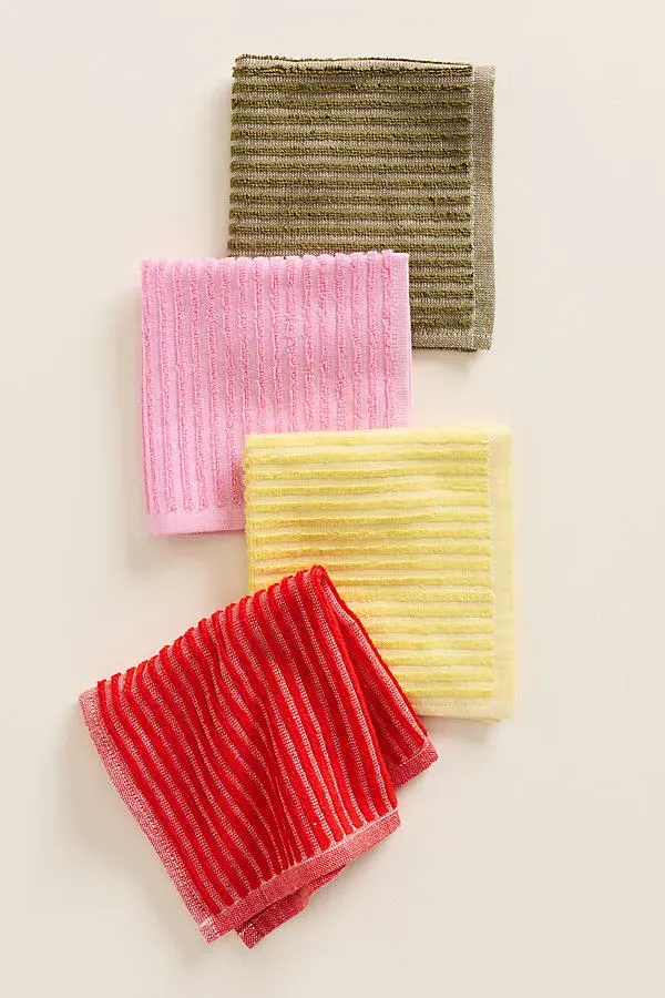 Piper Jacquard Dish Cloths Set of 4 - Cotton by Anthropologie