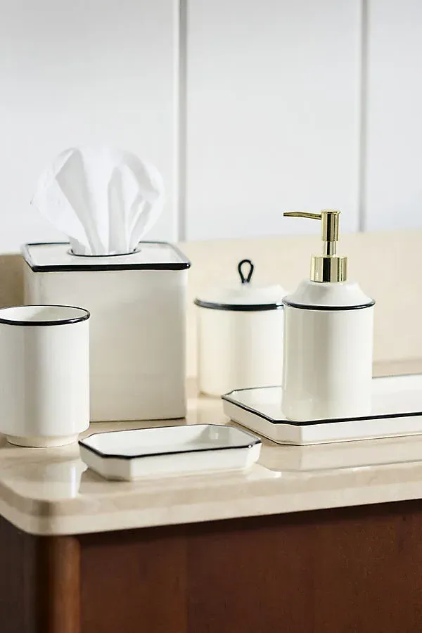 Piper Tipped Ceramic Bath Tray - Black by Anthropologie, image 2
