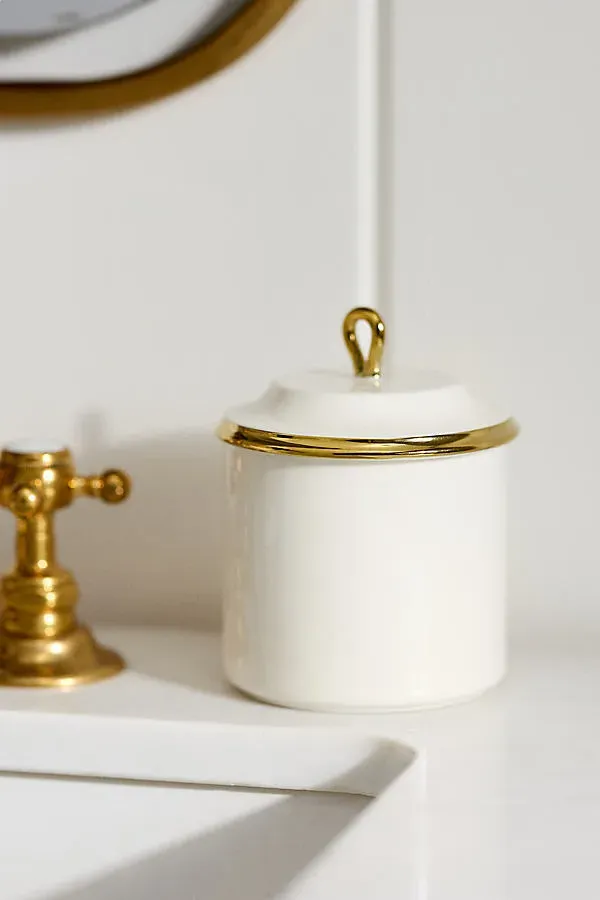 Piper Tipped Ceramic Canister - Gold by Anthropologie