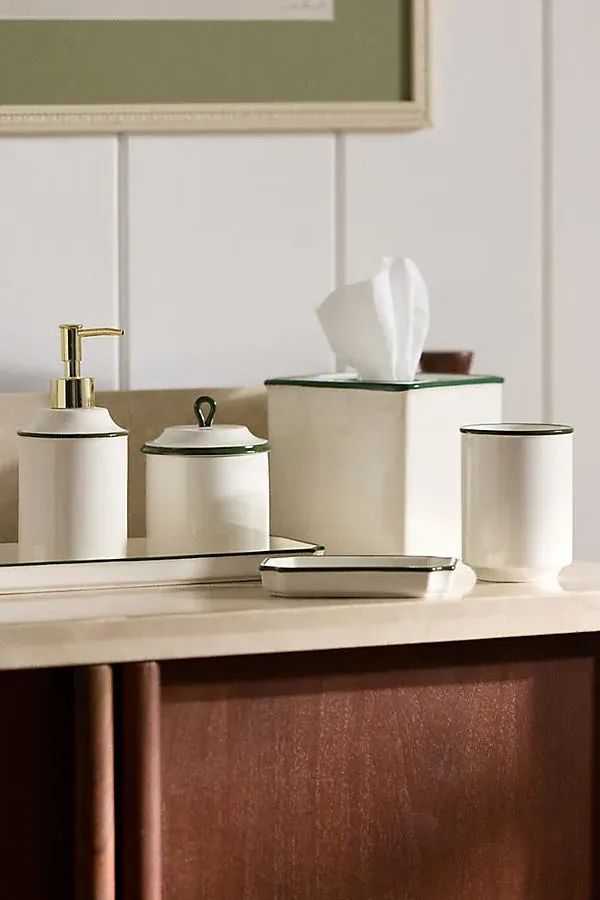 Piper Tipped Ceramic Canister - Green by Anthropologie, image 2