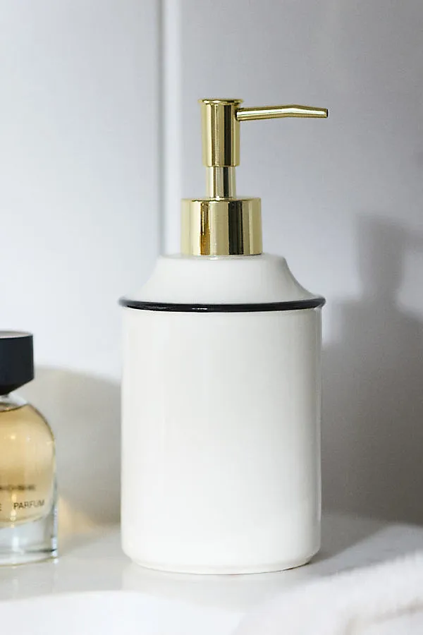 Piper Tipped Ceramic Soap Dispenser - Black by Anthropologie
