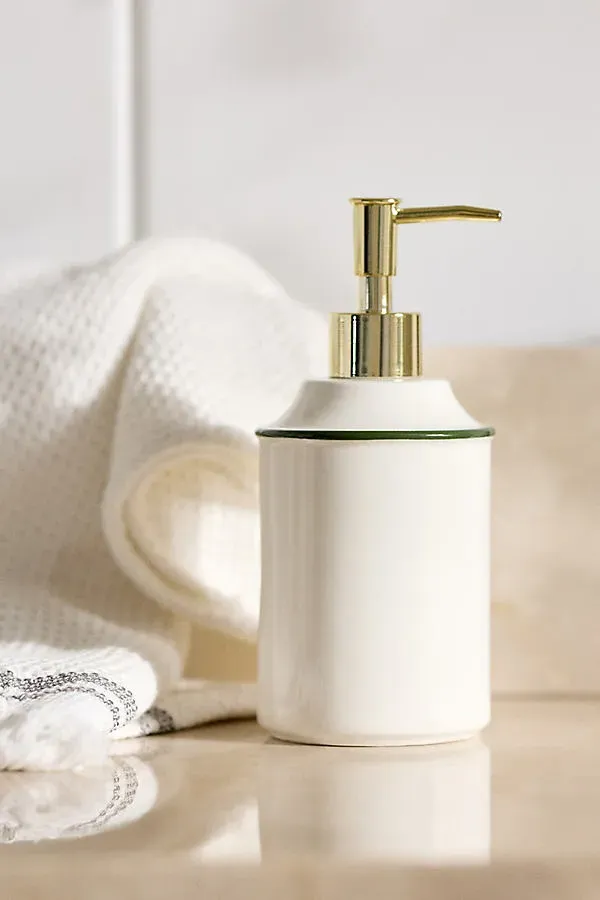 Piper Tipped Ceramic Soap Dispenser - Green by Anthropologie