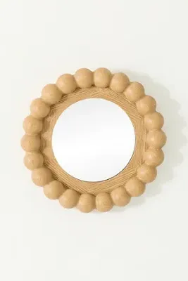 Pippa Petite Round Gallery Wall Mirror - Beige, Resin product