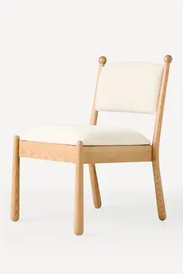 Pippa Scalloped Dining Chair - Ivory, Linen by Anthropologie, alternate view