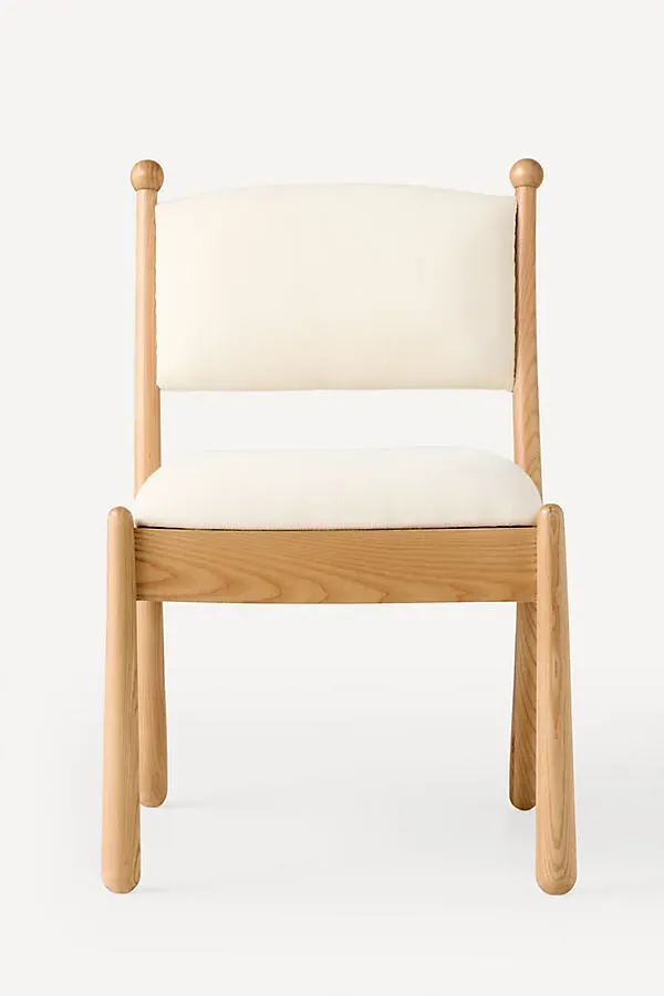 Pippa Scalloped Dining Chair - Ivory, Linen by Anthropologie