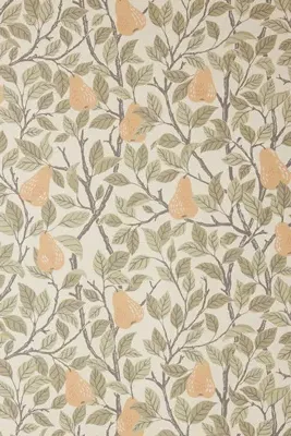Pirum Pear Floral Fruit Wallpaper - Yellow by Anthropologie, alternate view