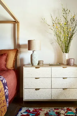 Pisces 6-Drawer Chest of Drawers - Bone, Brass product