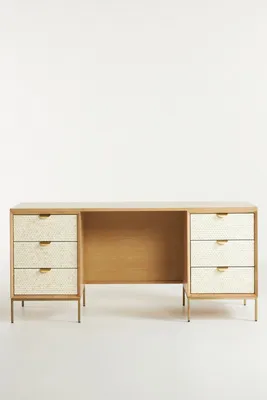 Pisces Desk - Bone, Brass product