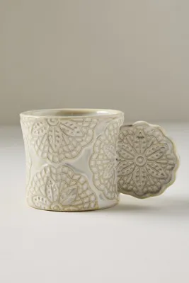 Pizzelle Stoneware Espresso Cup - Ivory by Anthropologie, alternate view