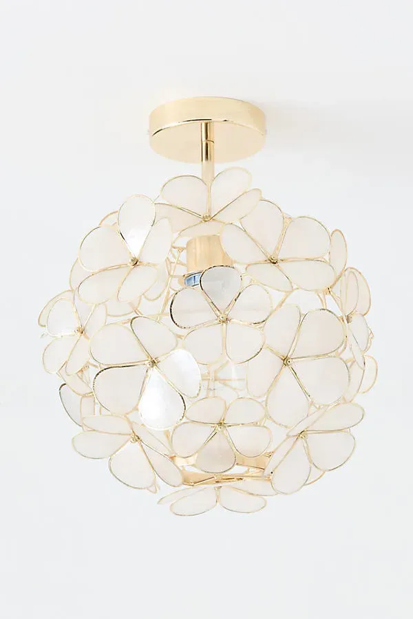 Plumeria Flower Capiz Flush Mount - White product