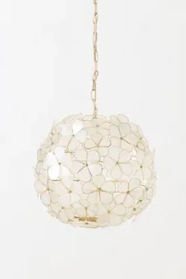 Plumeria Flower Capiz Pendant Light - White product