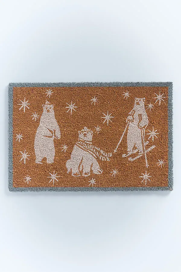 Polar Bear Coir Printed Doormat - White product