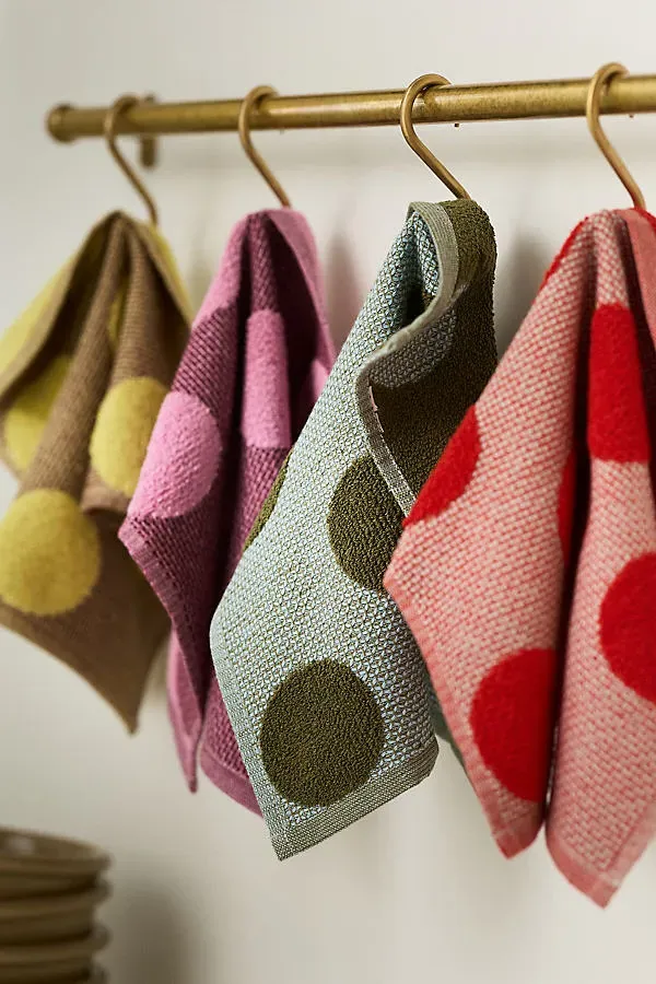 Polly Jacquard Dish Cloths Set of 4 - Cotton by Anthropologie