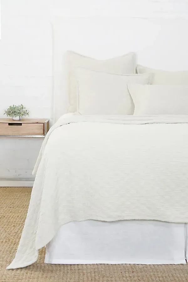 Pom Pom at Home Ojai Queen Size Matelassé Coverlet - Ivory, Cotton by Anthropologie