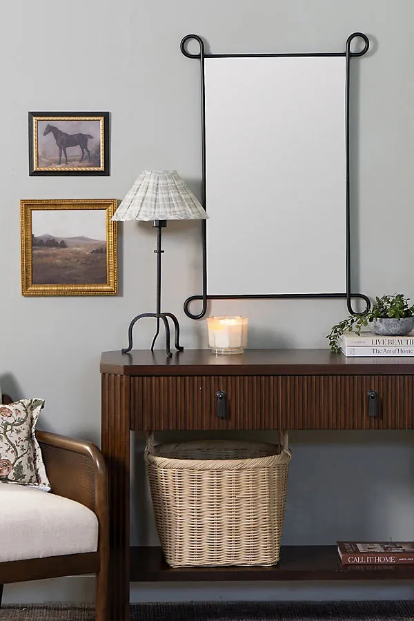 Poppi Rectangle Loop Metal Wall Mirror - Black product
