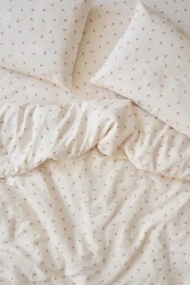 Posy Bud Queen Size Duvet Cover - Cotton, Linen product