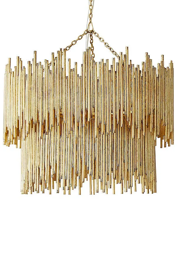 Prescott Iron Rod Chandelier - Gold by Anthropologie