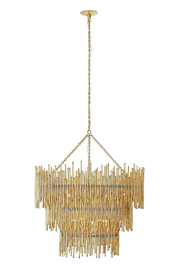 Prescott Iron Rod Chandelier - Gold by Anthropologie
