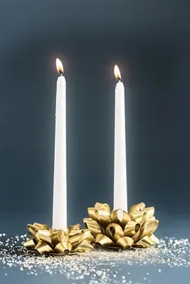 Present Bow Taper Candle Holder - Gold, Iron by Anthropologie, image 2