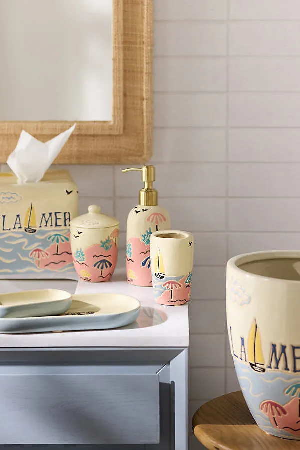 Printed Ceramic Bath Tray - Beige product