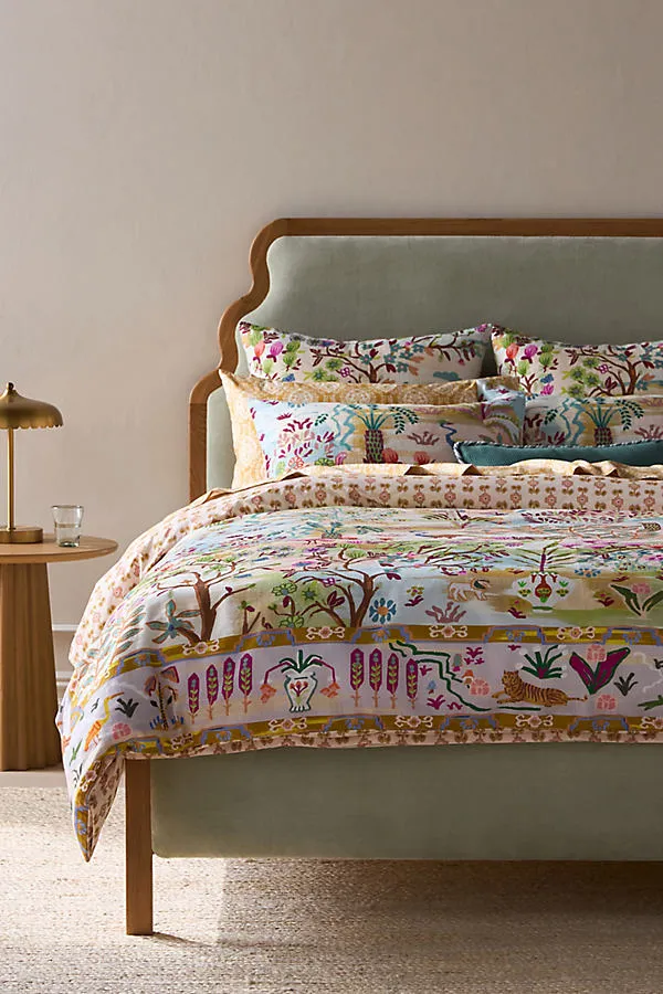 Printed Cotton-Slub Duvet by Anthropologie