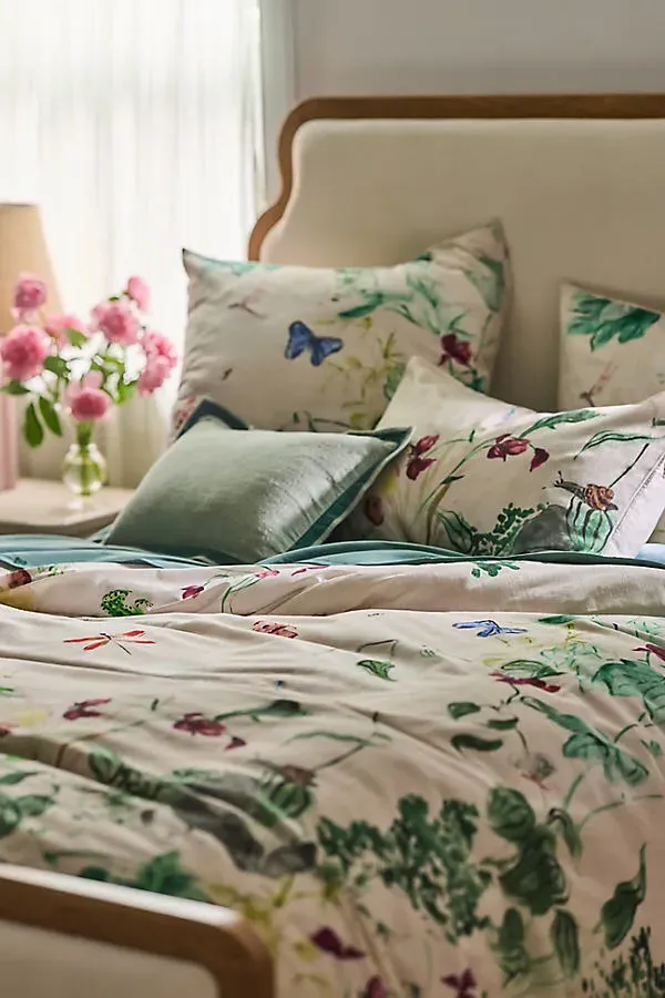 Printed Cotton-Slub Euro Sham by Anthropologie, image 2