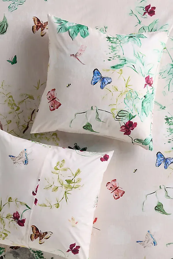 Printed Cotton-Slub Euro Sham by Anthropologie