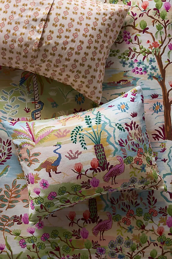Printed Cotton-Slub Pillow Shams Set of 2 by Anthropologie