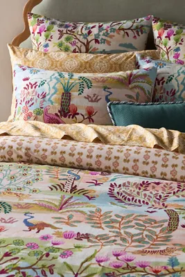 Printed Cotton-Slub Queen Size Duvet - Cotton by Anthropologie, image 2