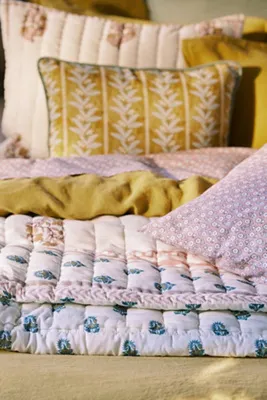 Printed Cotton Voile Double Quilt - White product