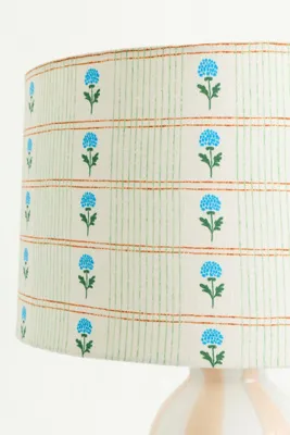 Printed Fabric Drum Lampshade 16" - Black, Cotton by Anthropologie, image 2