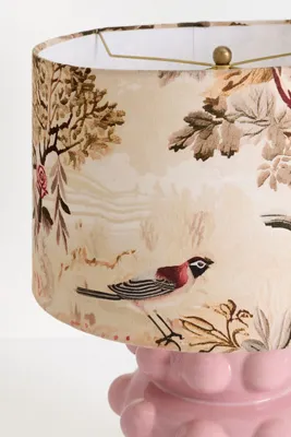 Printed Fabric Drum Lampshade 16" - Brown, Cotton by Anthropologie, image 2