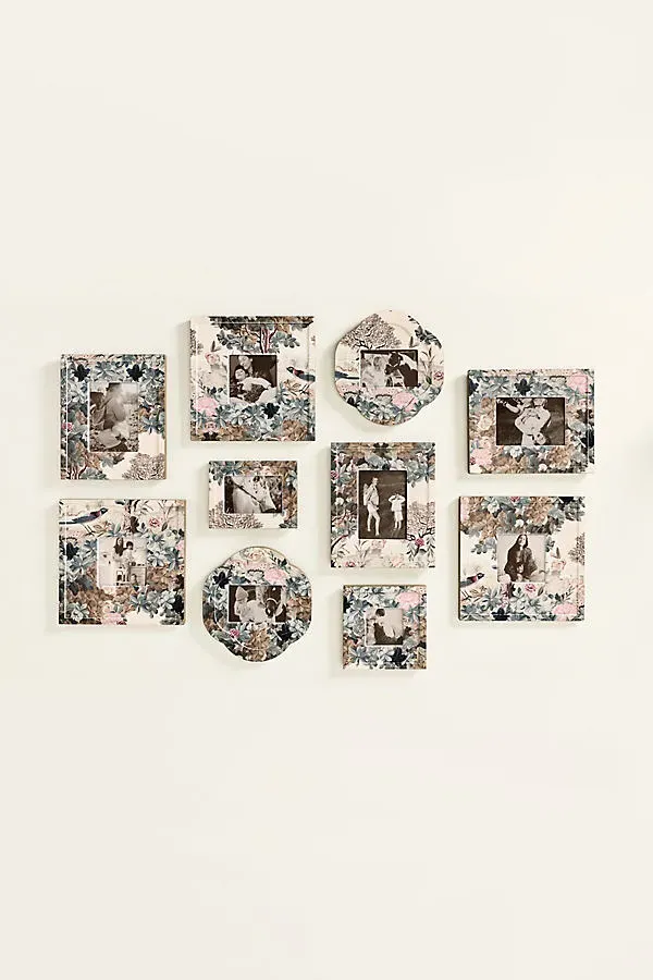 Printed Pattern Drench Frames Set of 10 - Brown by Anthropologie