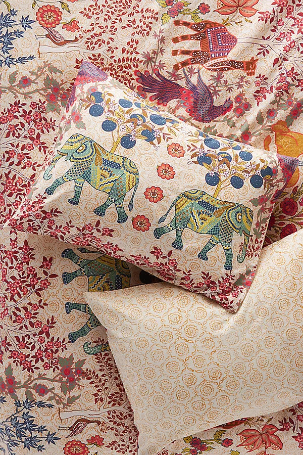 Printed Percale Pillow Shams Set of 2 - Ivory, Organic Cotton by Anthropologie