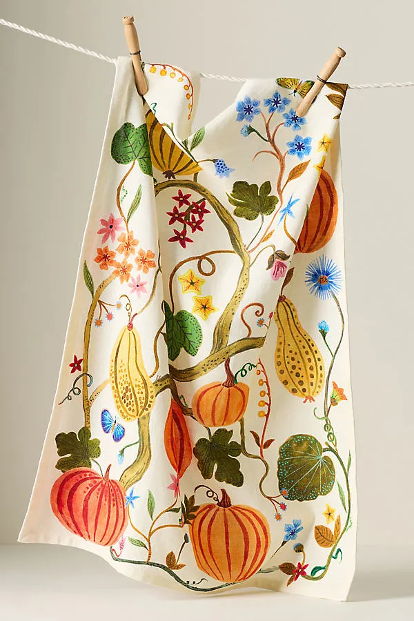 Pumpkins On The Vine Dish Towel - Cotton product