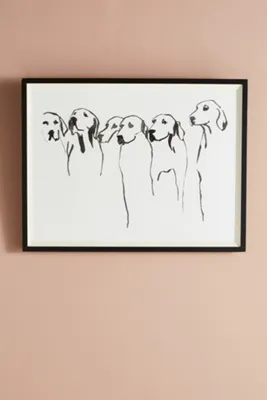 Pups Medium Wall Art - Black product