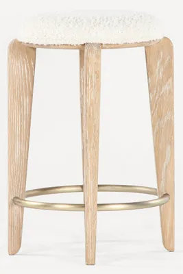 Quattro Bouclé Counter Stool - Ivory, Polyester product