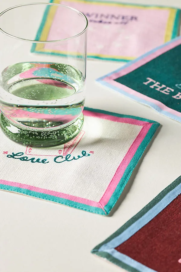 Queenie Embroidered Cocktail Napkins Set of 4 - Cotton product