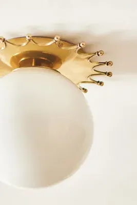Quinn Sun Brass Glass Globe Ceiling Light - Brown by Anthropologie, alternate view