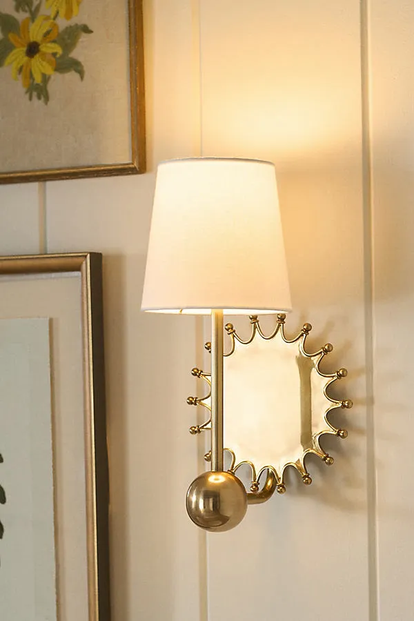 Quinn Sun Brass Shaded Wall Light - Brown by Anthropologie